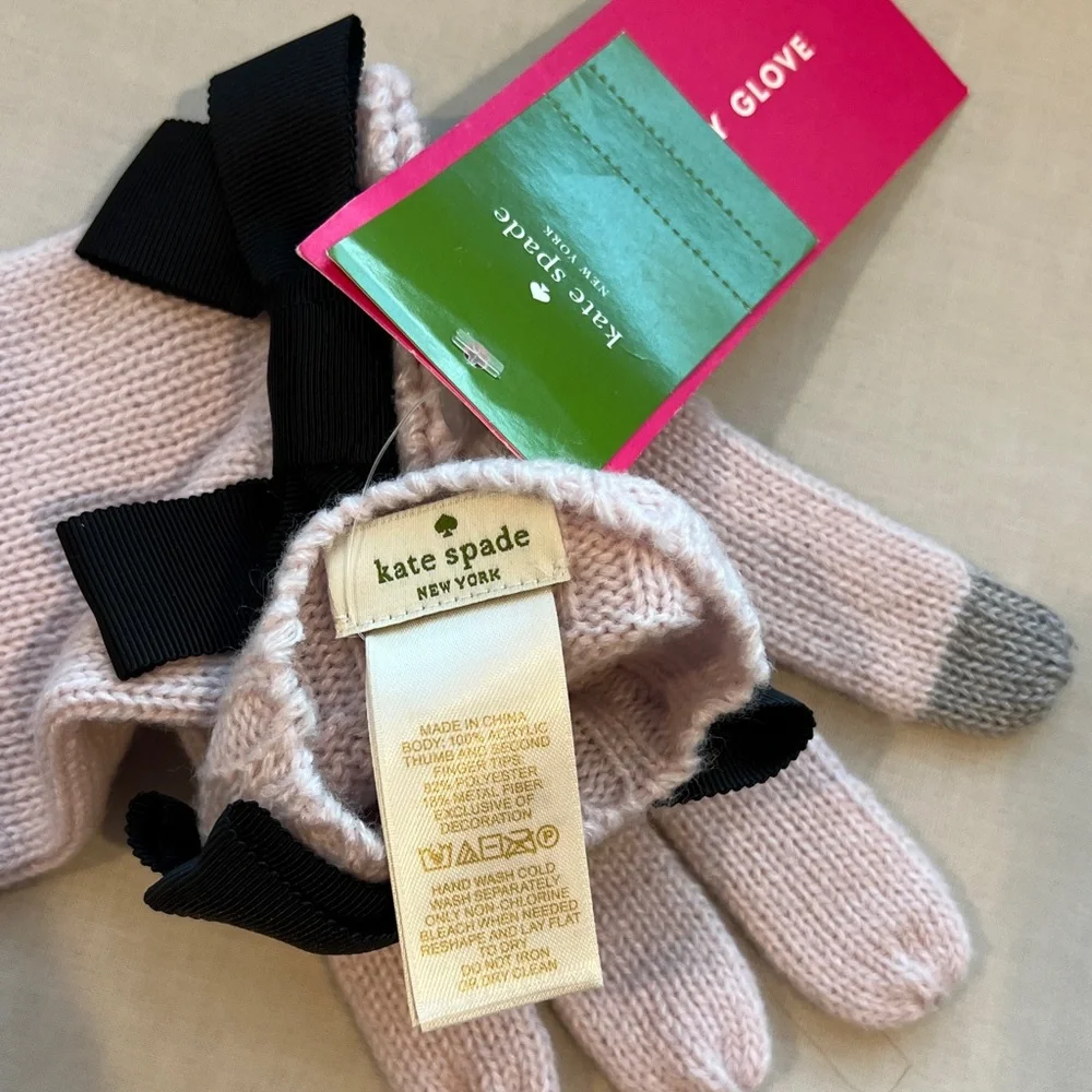 Kate Spade: Grosgrain Bow Glove w/ Touch Tips - Plum Dawn/Black Bow